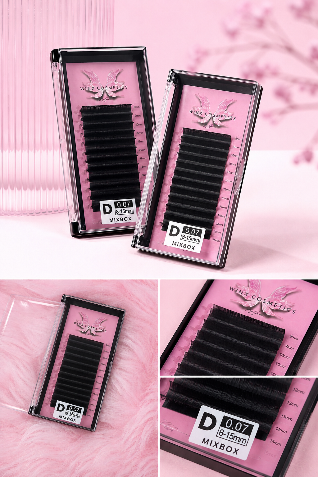 Winx Ultra Matte Dark Easyfan Lashtrays (D-Curl) - Mixtray 8-15mm